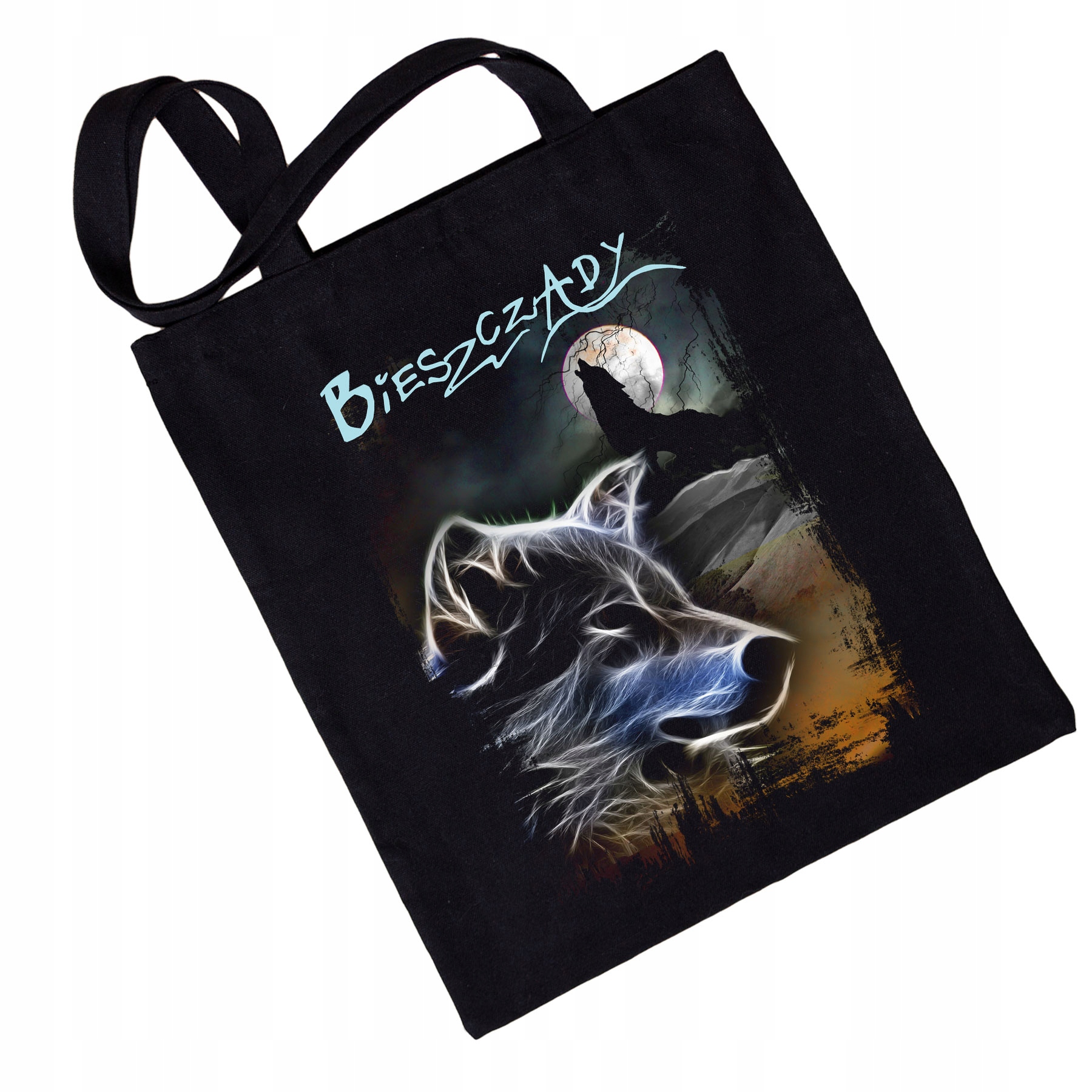 

Torba eko Bieszczady Wilki i Księżyc, czarny
