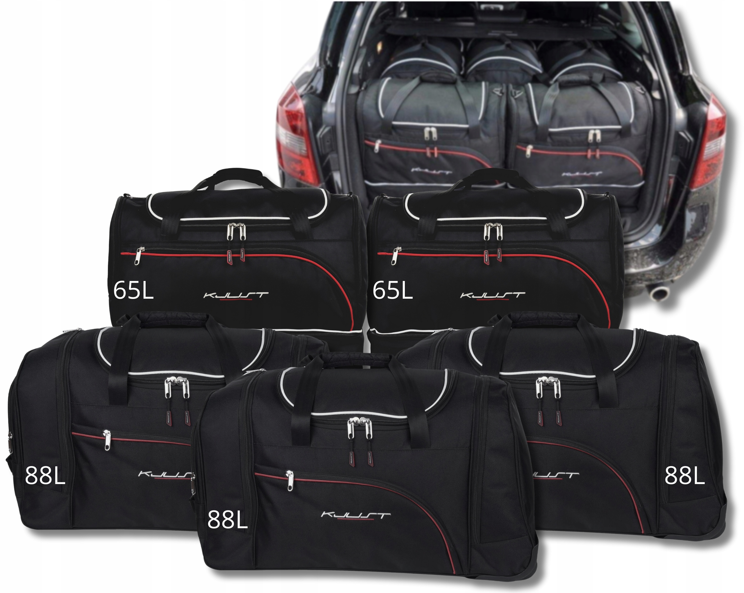 Sada tašiek Kjust do batožinového priestoru Renault Laguna Grandtour 2007-2015 5 ks