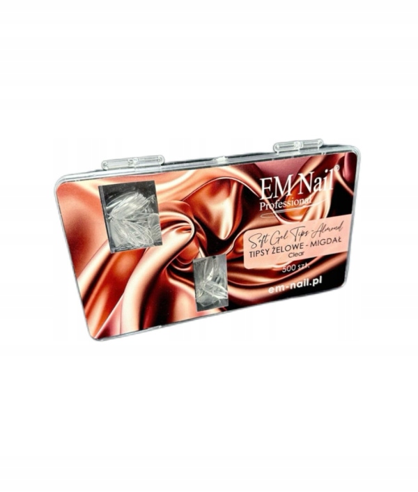 Em Nail Tipsy gelové mandlové clear 500 ks