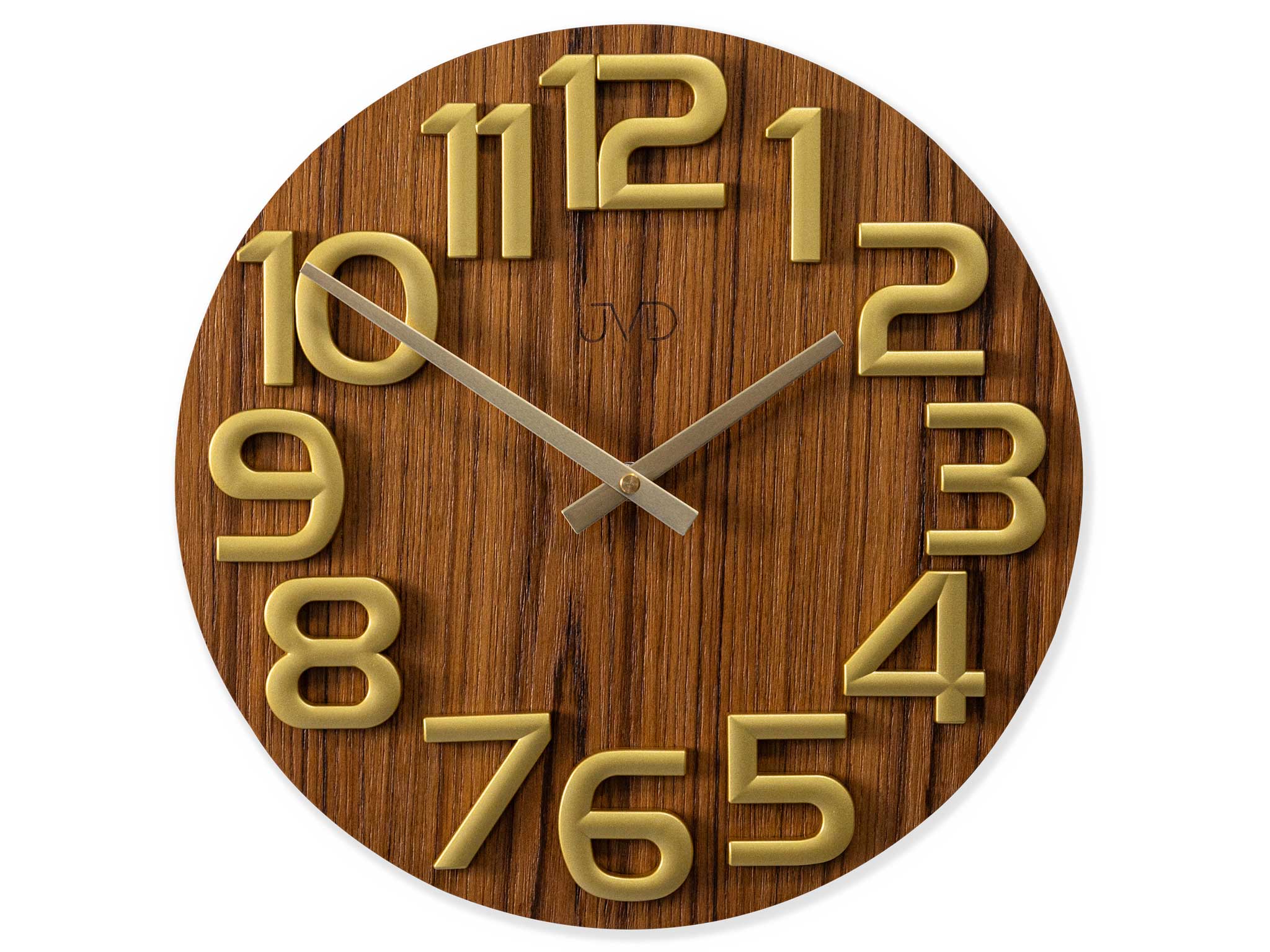 Hnedý Nástenný Hodinový Strojček Jvd HT134.2, Drevený, Čitateľný S Batériou