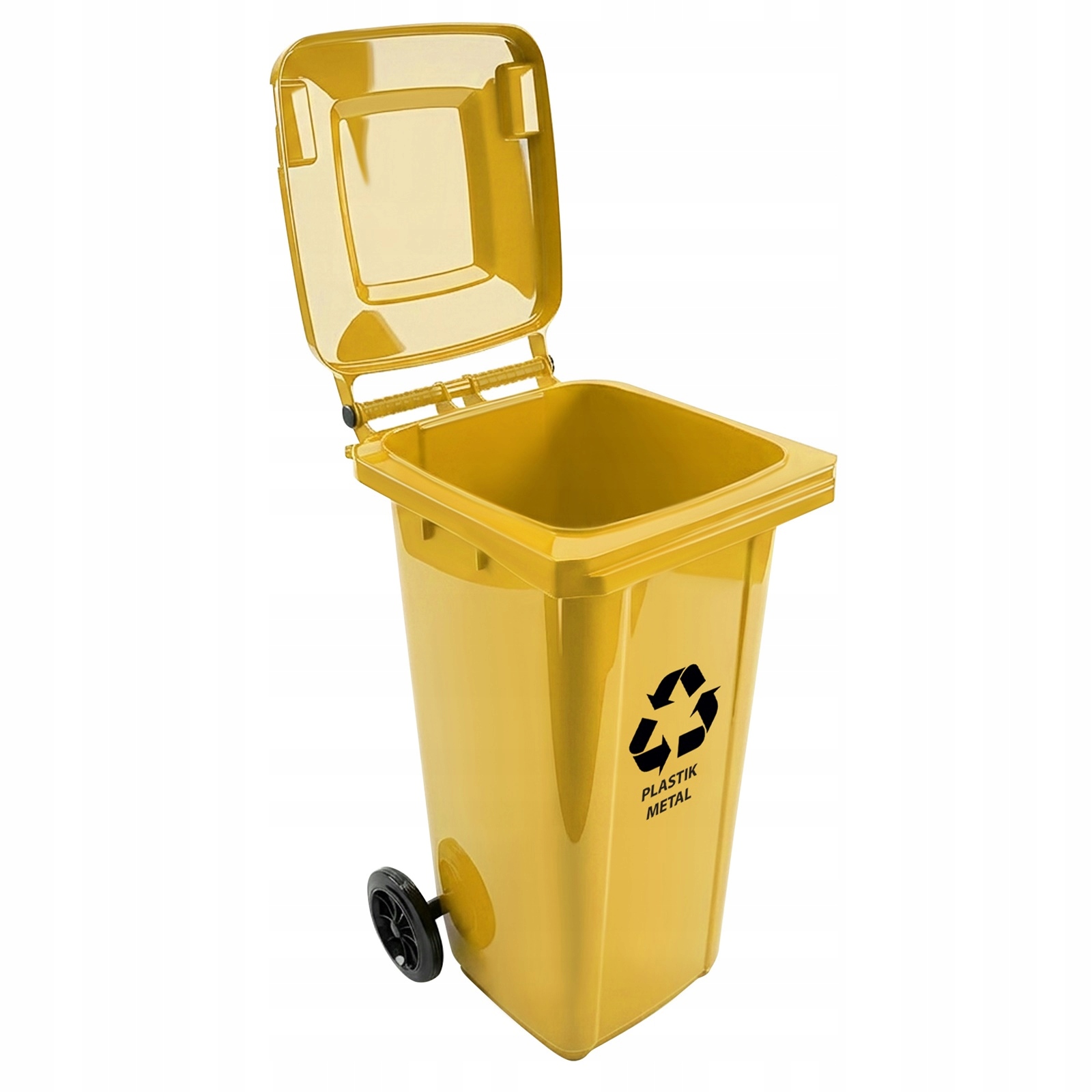 Kosz na śmieci 120L żółty pojemnik na plastik i metal do segregacji odpadów