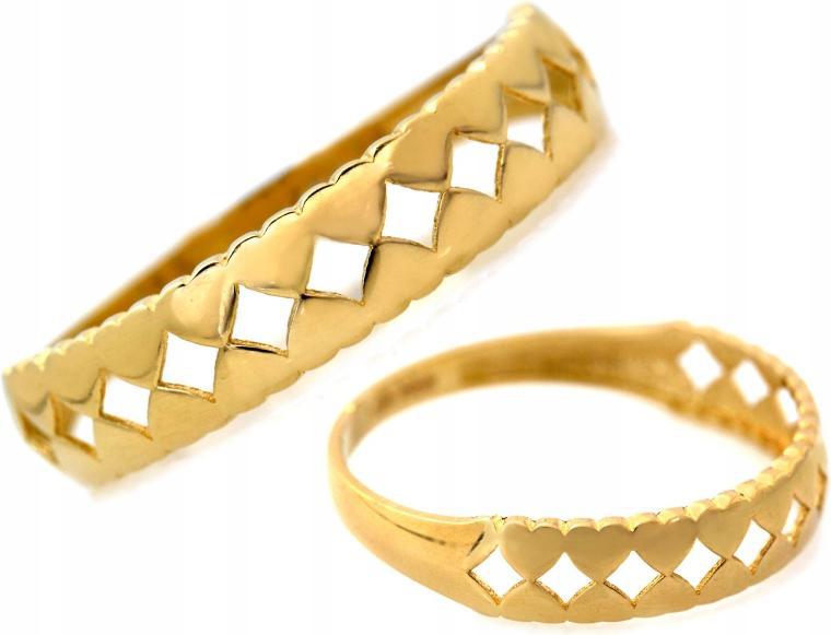 Prstýnek 585, jedinečný, vyřezaný z 14karátového zlata, dámský