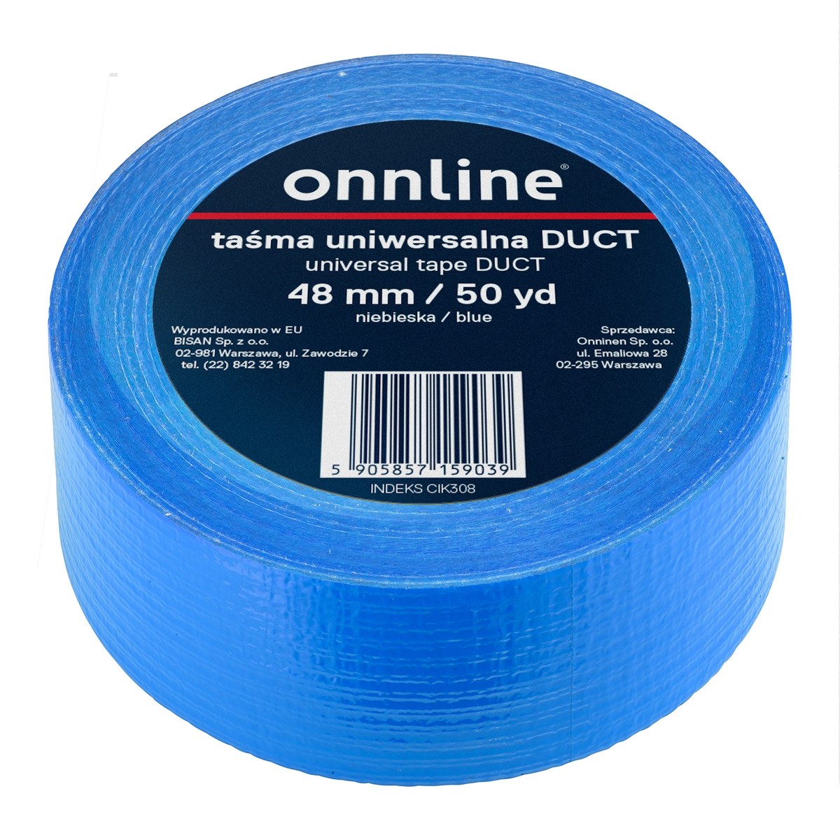 Taśma do otulin DUCT 48MM/50YD niebieska ONNLINE