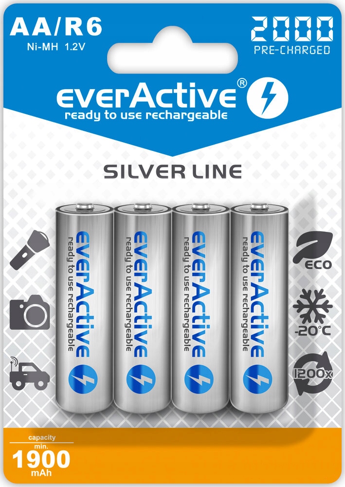 AKUMULATOR 4 x AKUMULATORKI ZESTAW EVERACTIVE R6/AA NI-MH 2000MAH