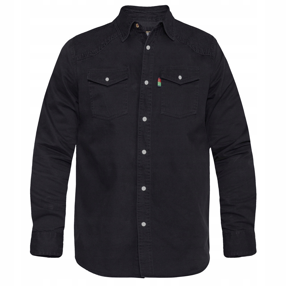 Duke košile pánská Western Style Denim Shirt riflová nadměrná velikost čern