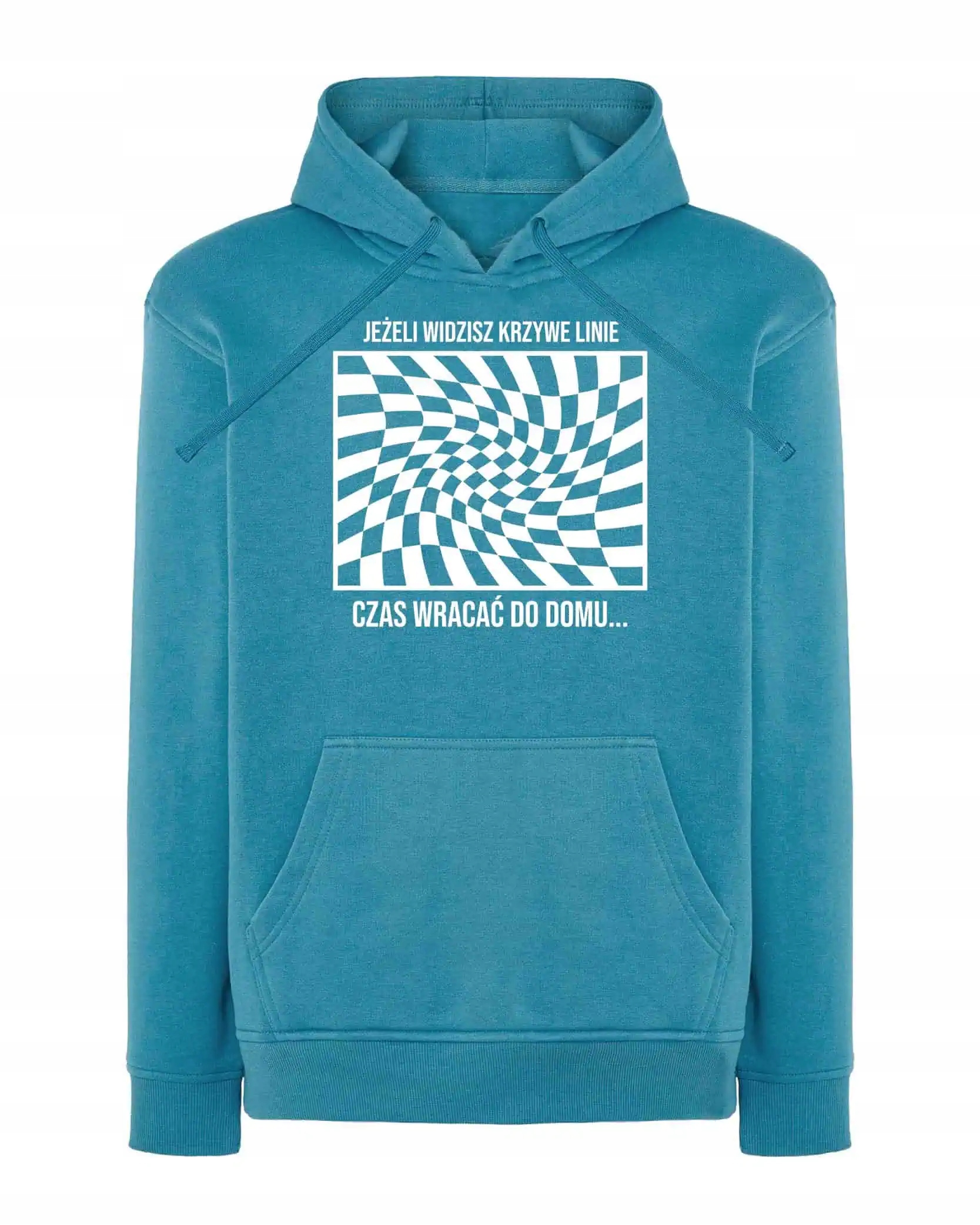 Mikina s kapucí Párty Legrační Křivé linie Světle modrá M