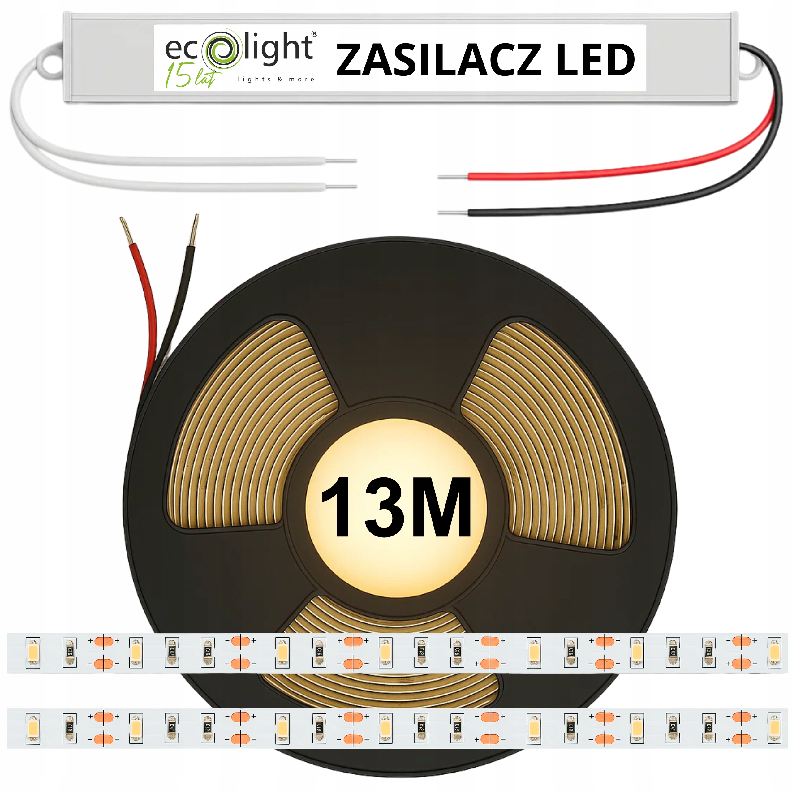 Set 13M Led pásek bílý teplý Smd 2835 pásek 12V IP20 Premium