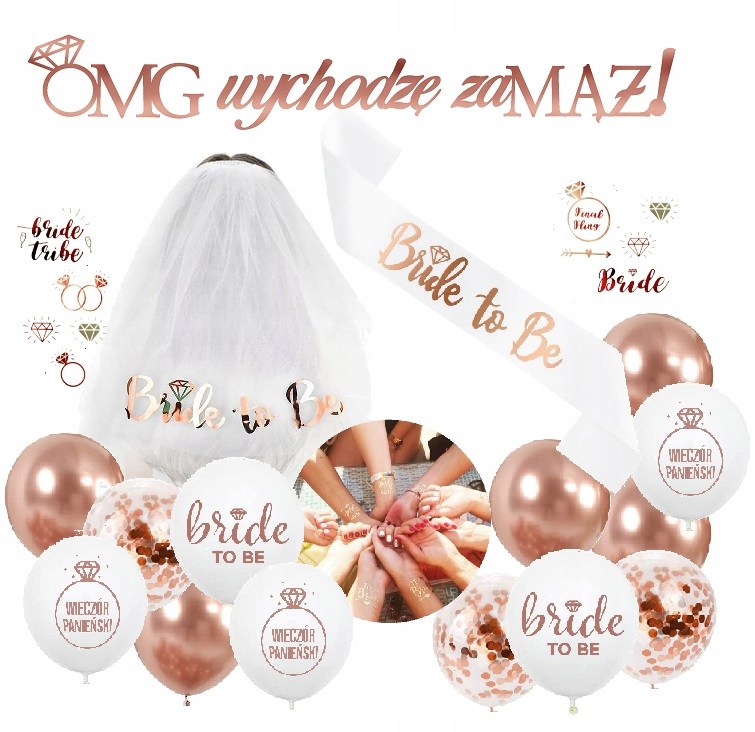 

Balony dekoracje Wieczór Panieński baner Omg