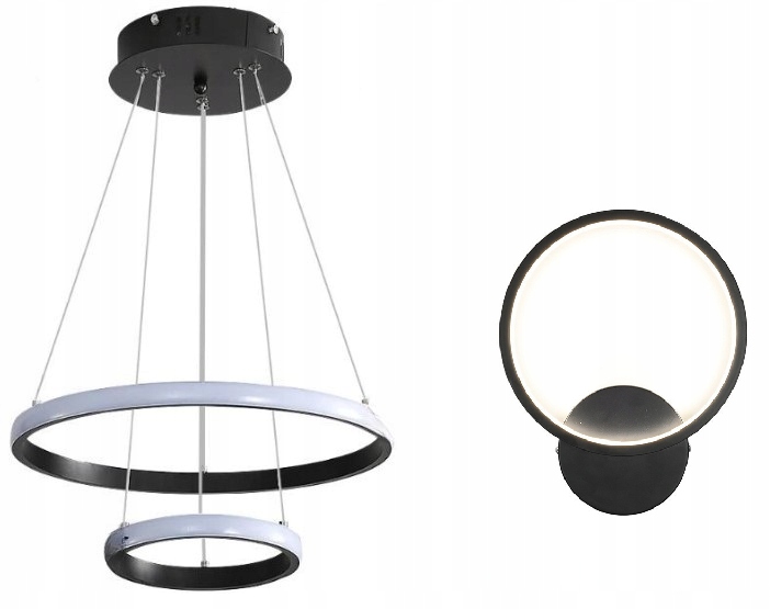 Led stropná lampa čierna Ada| 40 cm|Moderné nástenné svietidlo okrúhle