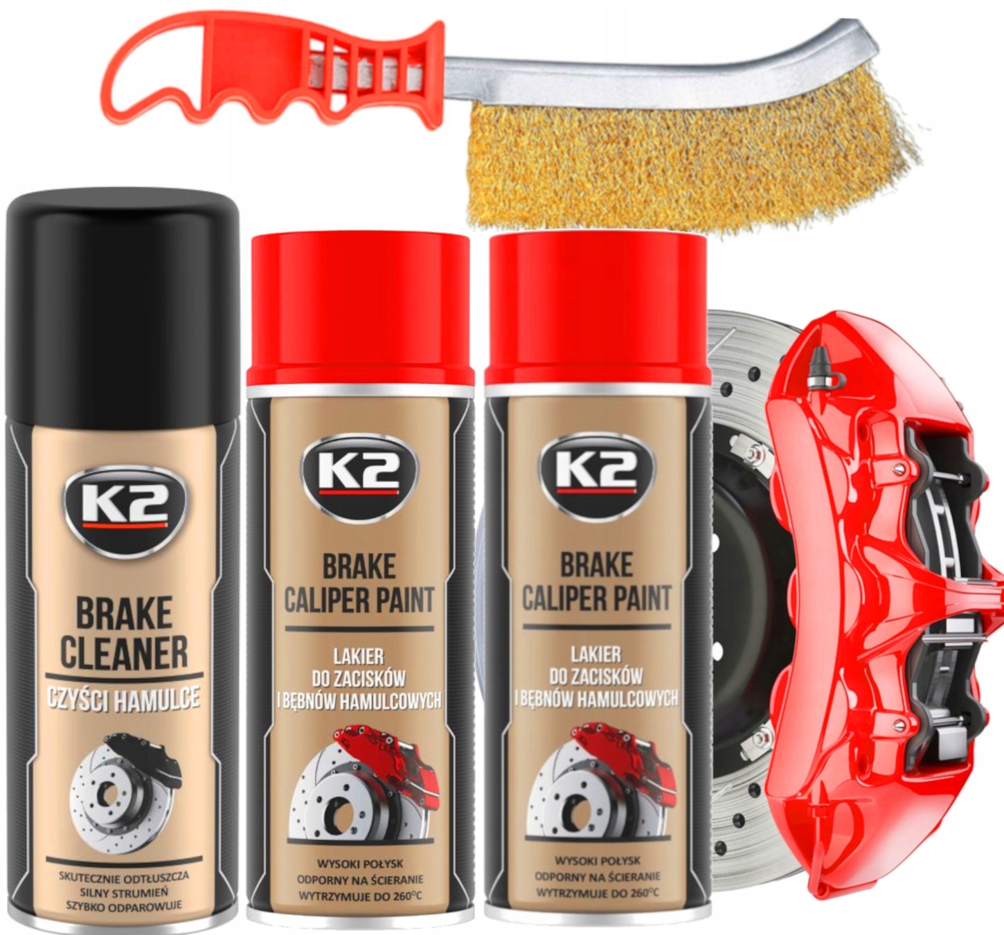 K2 Brake Caliper Farba Lakier Do Malowania Zacisków Hamulcowych Czerwony