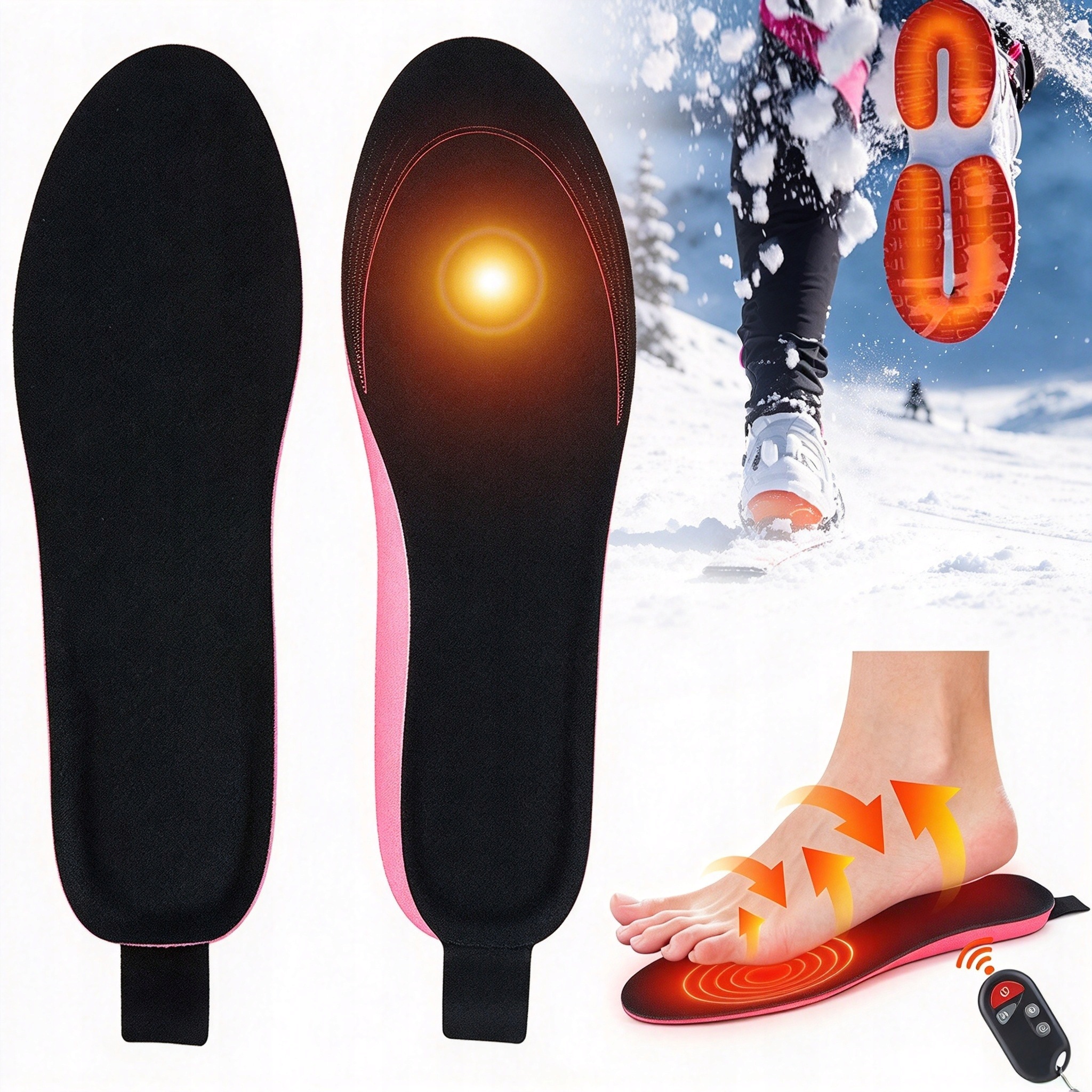 Vyhřívané Vložky Do Bot Usb, Ohřívač Nohou, 3 Teploty S Dálkovým Ovládáním, Až 55 °C
