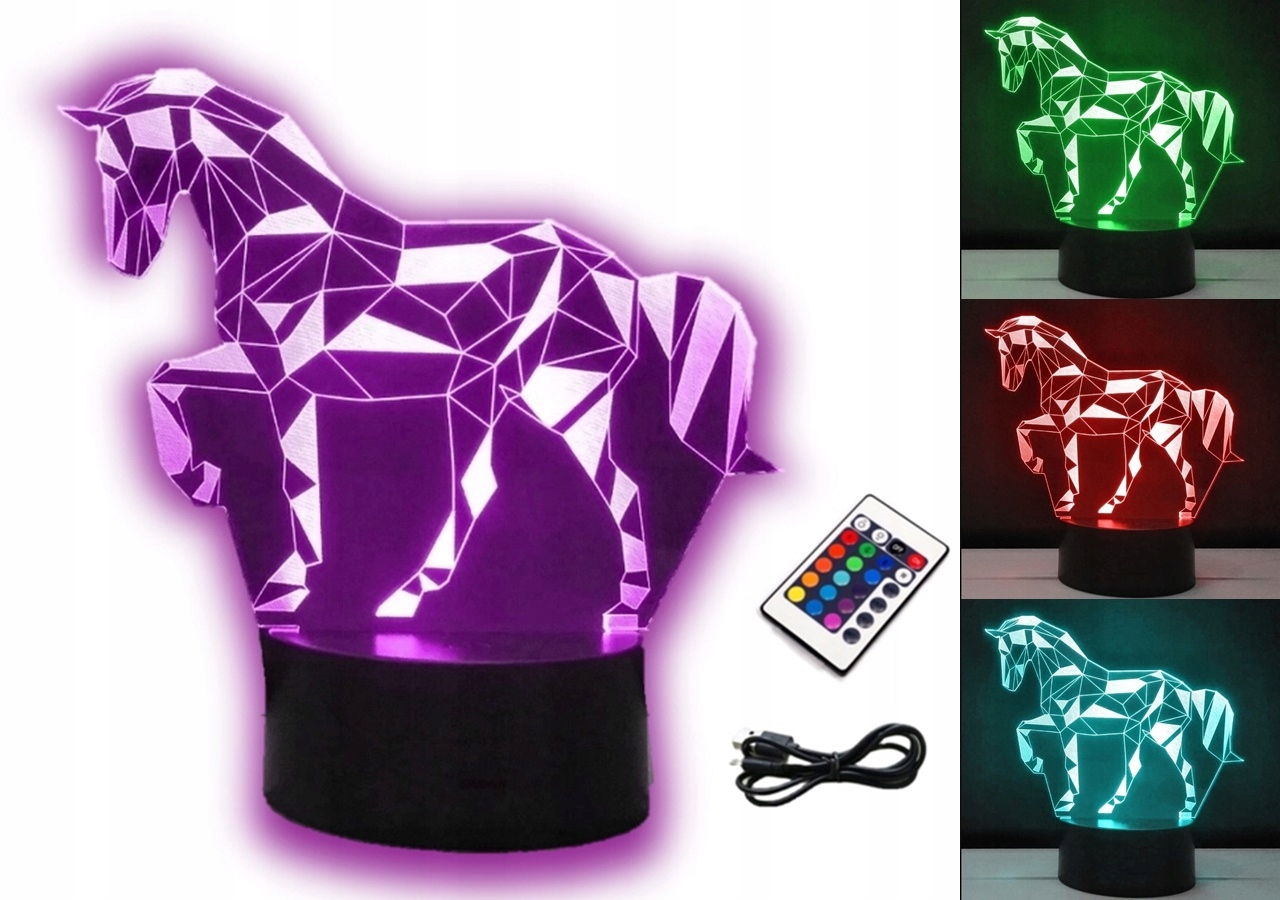 

Lampka Nocna Koń 3D Led Rgb