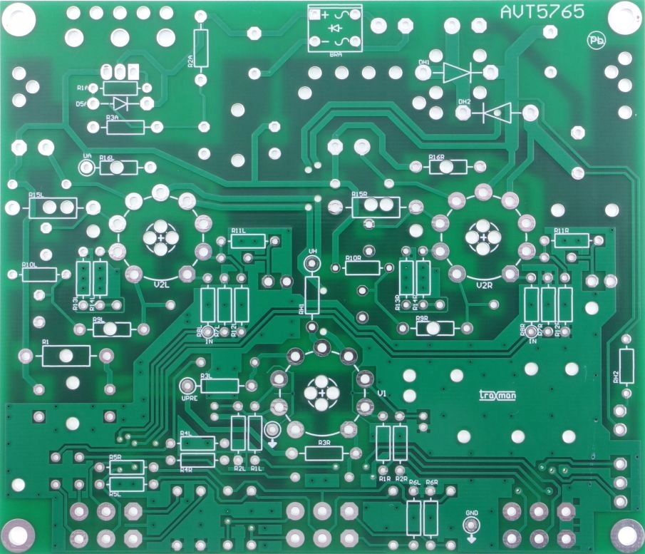 

Wzmacniacz lampowy z regulacją dźwięku AVT5765 Pcb