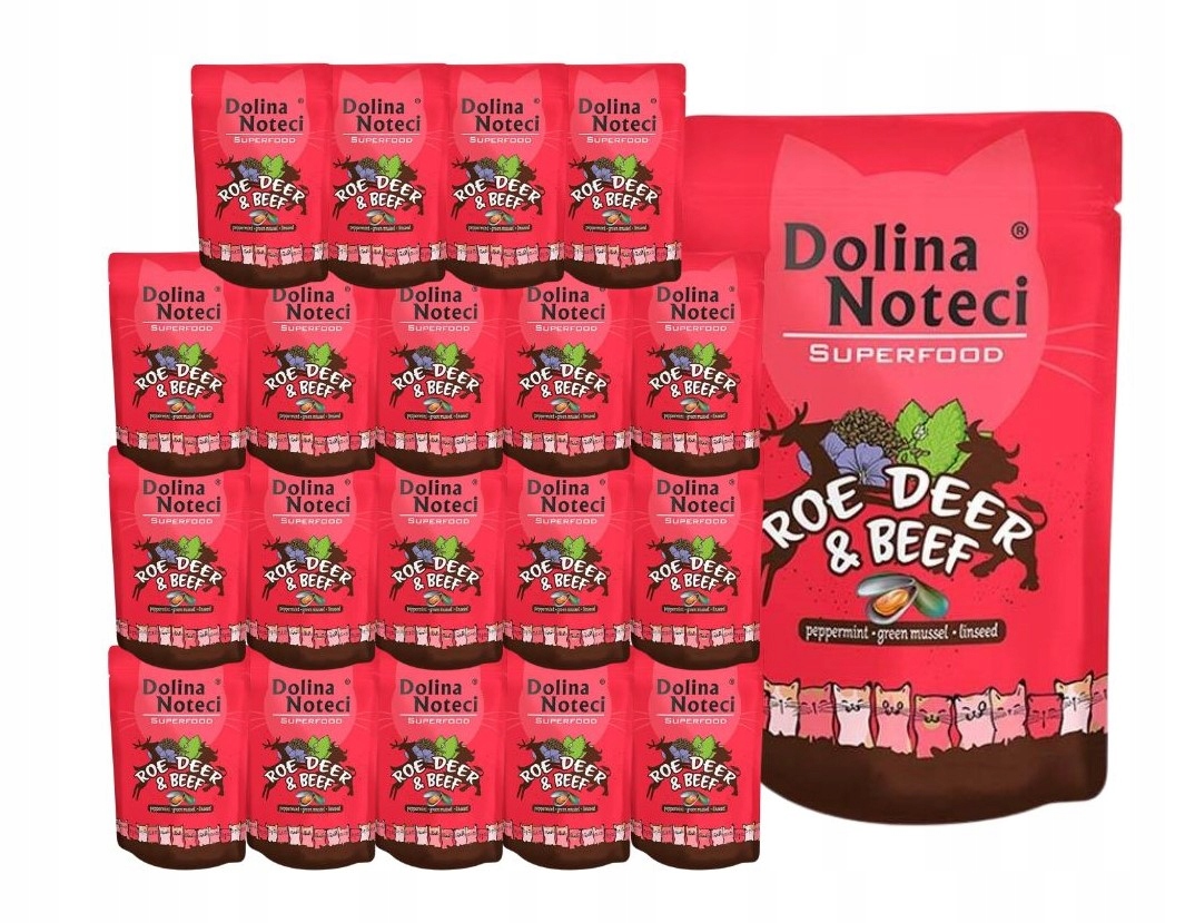 Levně Dolina Noteci Superfood mokré krmivo pro kočky srnka a hovězí maso 20x85 g