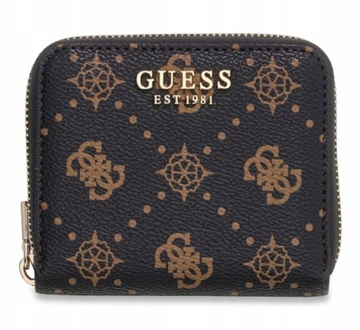 Guess Dámská Peněženka Allegra Logo Slg Small Zip Around Hnědá