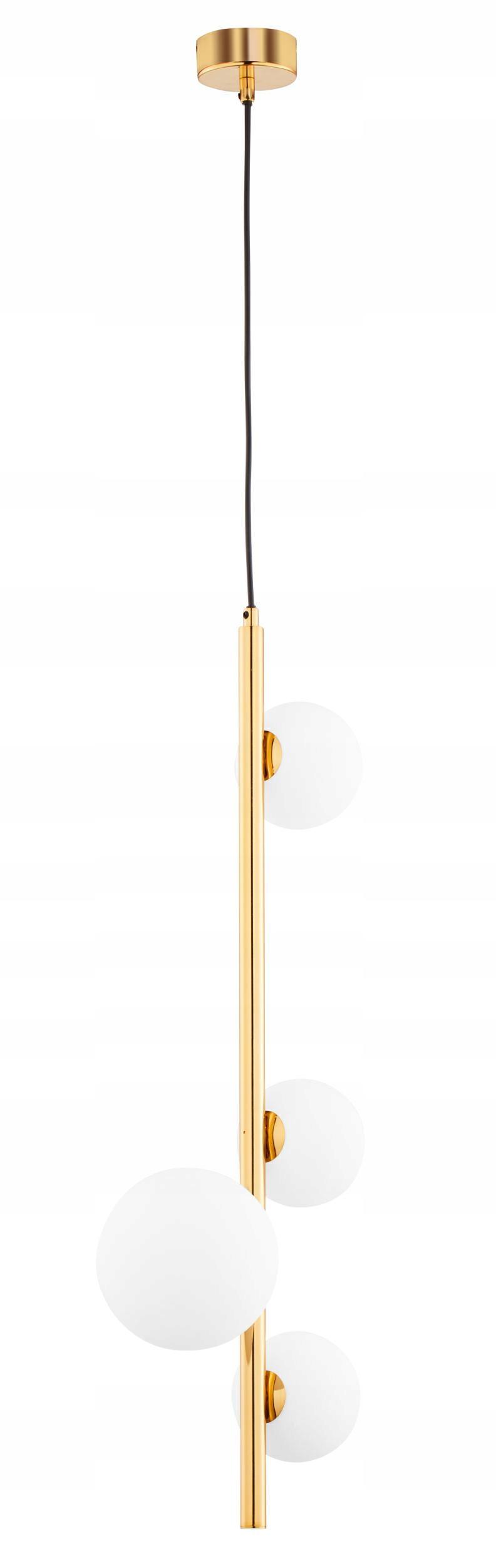 Závesná lampa Taida Zlatá Biela Sklenené Tienidlá 4xG9 Stropná lampa Izba