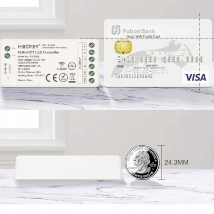 ZESTAW 3x STEROWNIK STREFOWY DO TAŚM LED MONO|CCT + PANEL NAŚCIENNY CZARNY Stan opakowania oryginalne