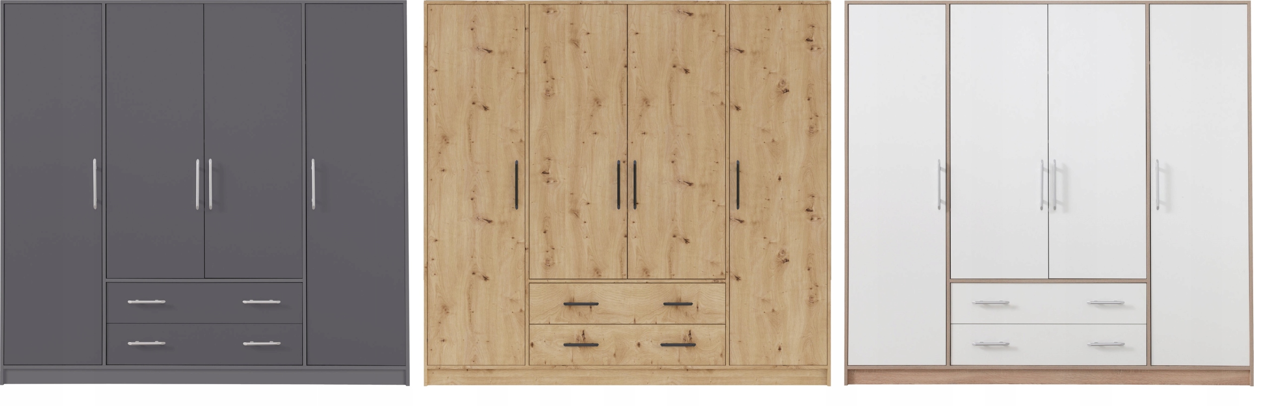 Szafa DUŻA garderoba sypialnia biały dąb SMART SR1 Montaż meble do samodzielnego montażu