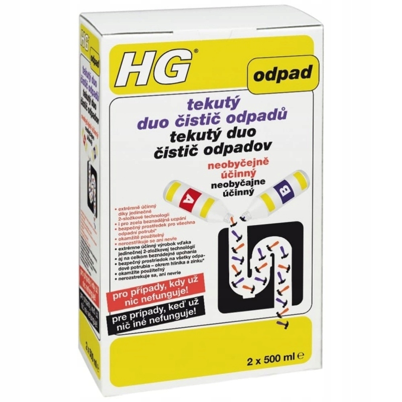 Levně Hg Duo čisticí kapalina na odpad 2x500ml Hg Tdco