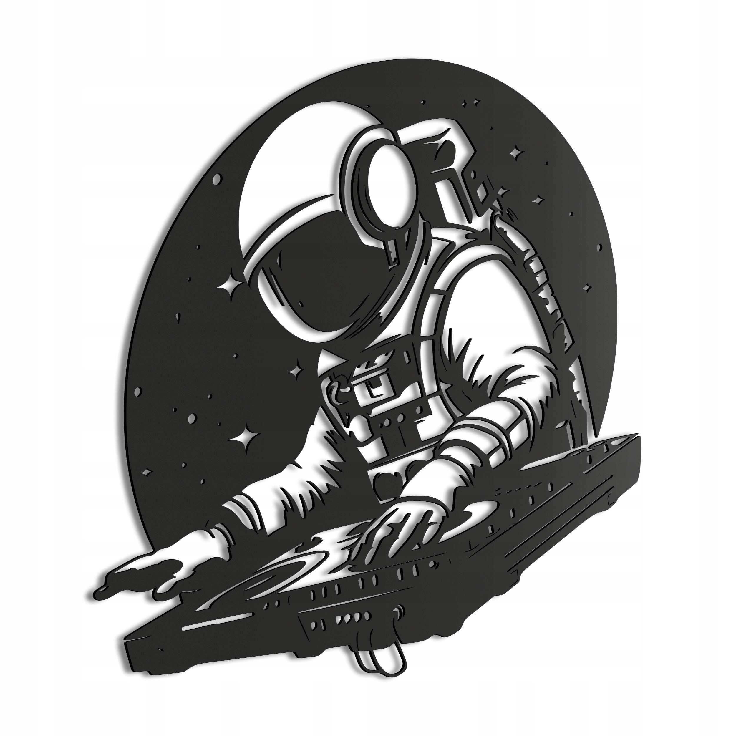 Dřevěný 3D obraz Astronaut Dj Nástěnná Dekorace Dárek