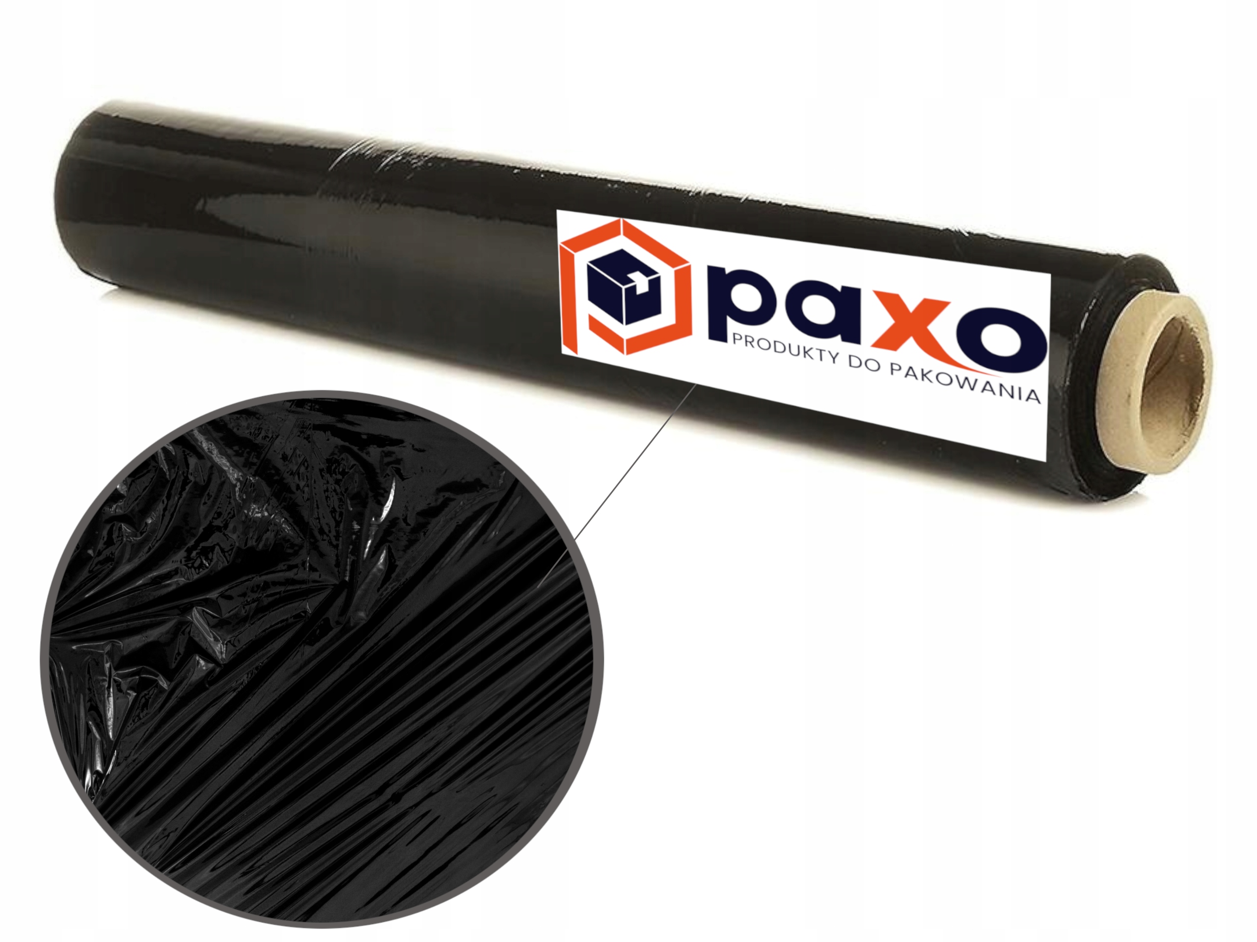 PAXO FOLIE STRECZ 1,2kg STRETCH CZARNE CZARNA ROLKI MOCNE KRYJĄCA PAKOWANIE Kolor czarny