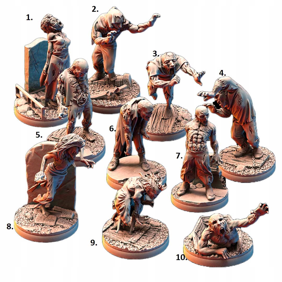

Zombie Set 10 sztuk Figurka Rpg, Warhammer