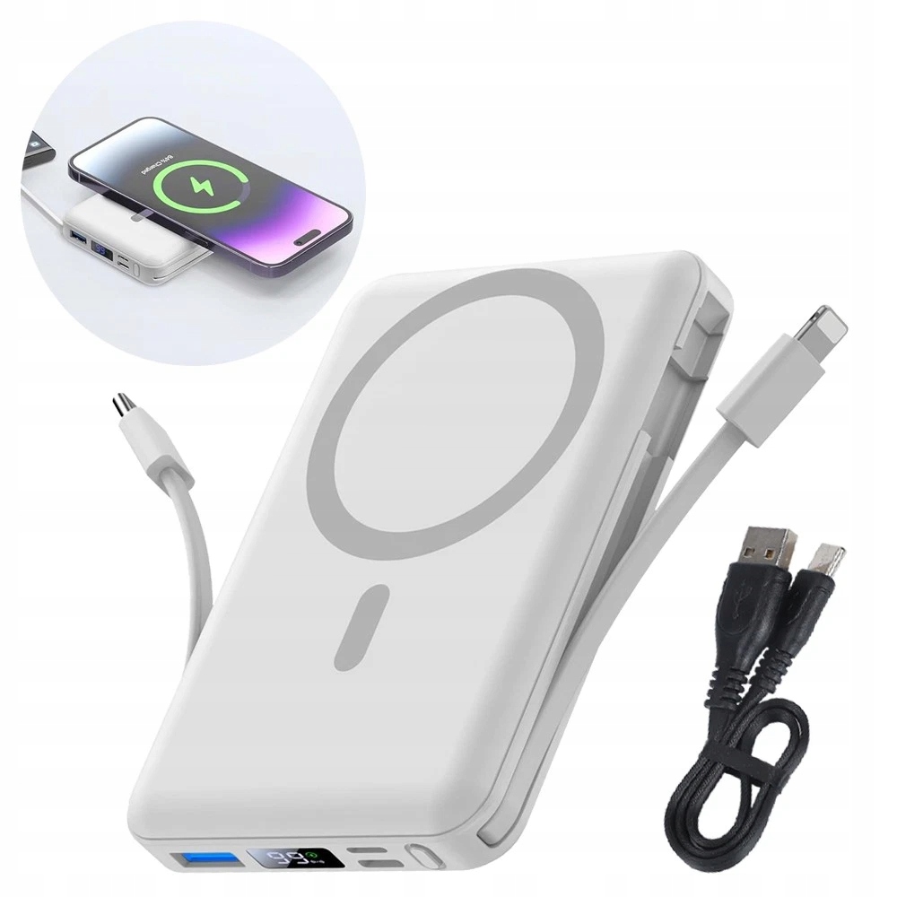 Powerbanka MagSafe Indukční 10000 mAh Usb-c Usb-a 20W Quick Charge LCD