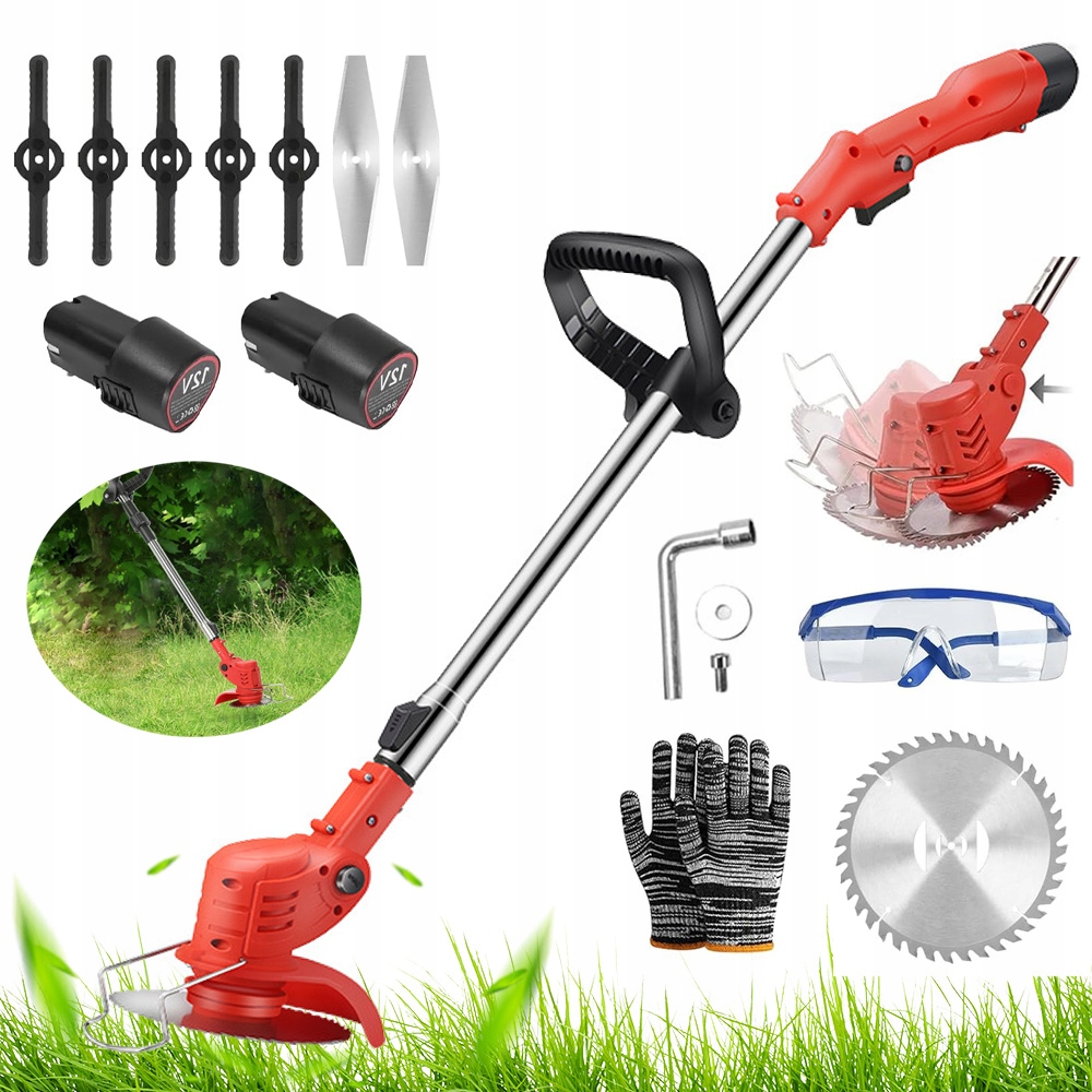 Aku Strunová Sekačka, Vyžínač Plevel 650W Sada 3 Vyměnitelných Čepelí