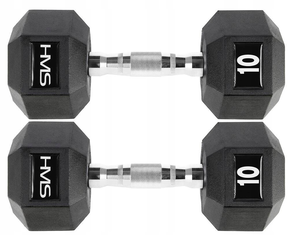 Hms Sada gumových hexagonálních činek pro silový trénink 2x10 kg