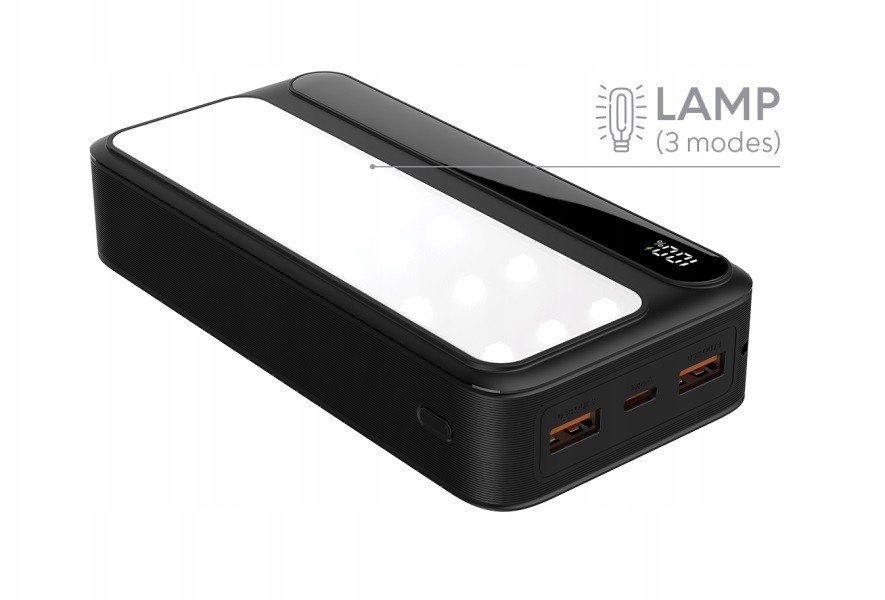 Powerbank P20 Lcdpd Lamp 20 000mAh, zintegrowana lampa Led z funkcją latark