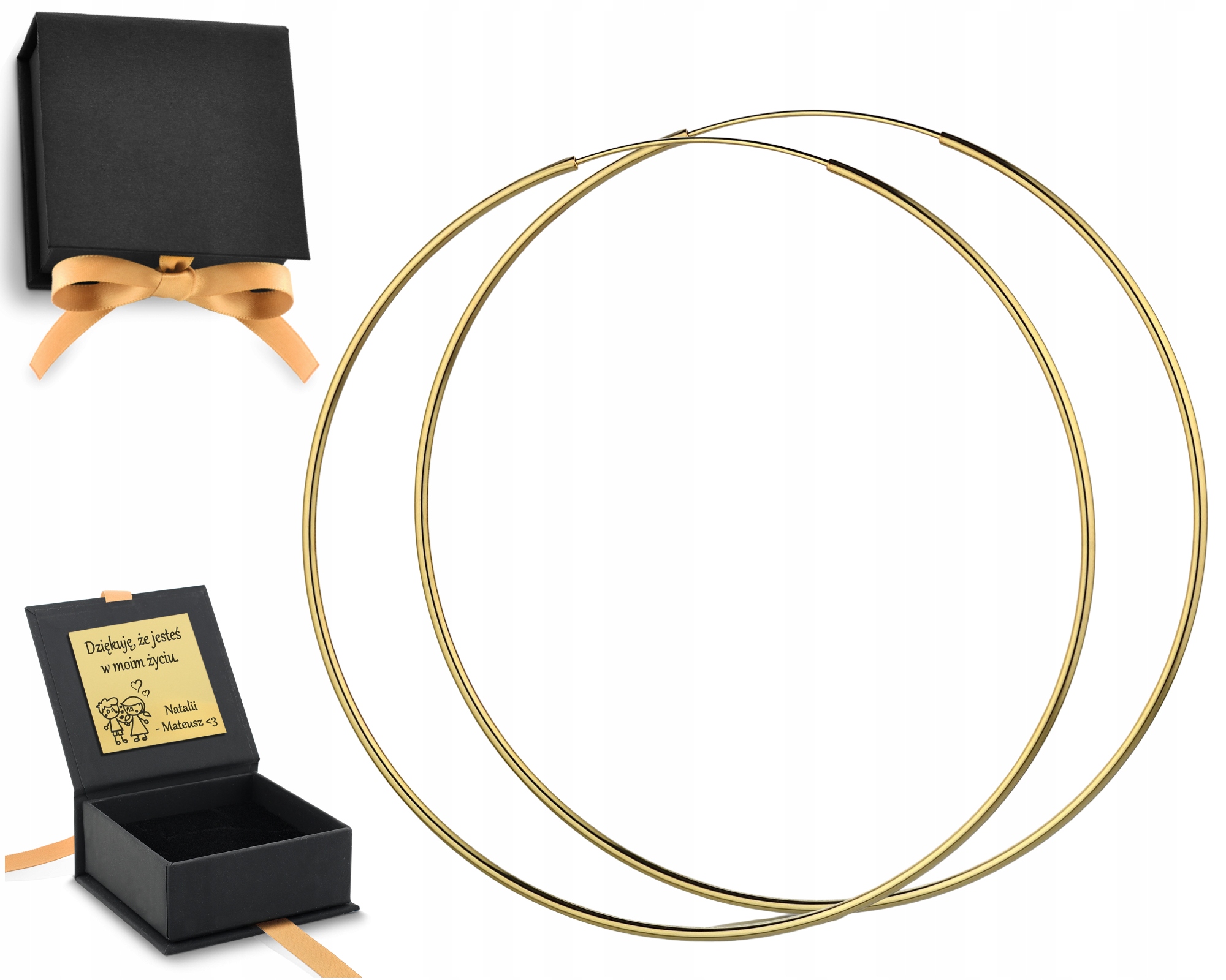 Zlaté Náušnice Velká Kola Velká Kolečka Stříbro 925 Pozlacené 8 CM 80 MM