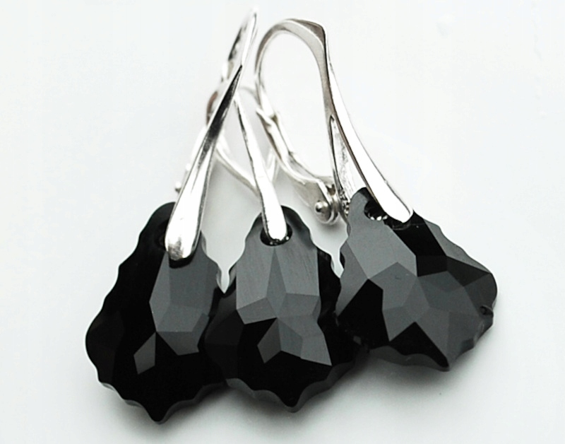 Súprava náušníc prívesok barok čierny lesklý jet Swarovski Crystals