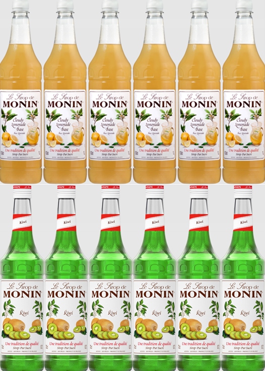 6x Syrop Cloudy Monin baza, 6x Kiwi Monin