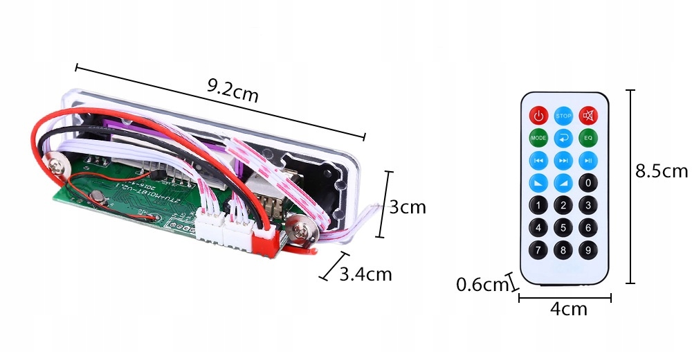 MODUŁ -PANEL MP3 -BLUETOOTH- AUX-PILOT Z RADIEM Producent bez marki
