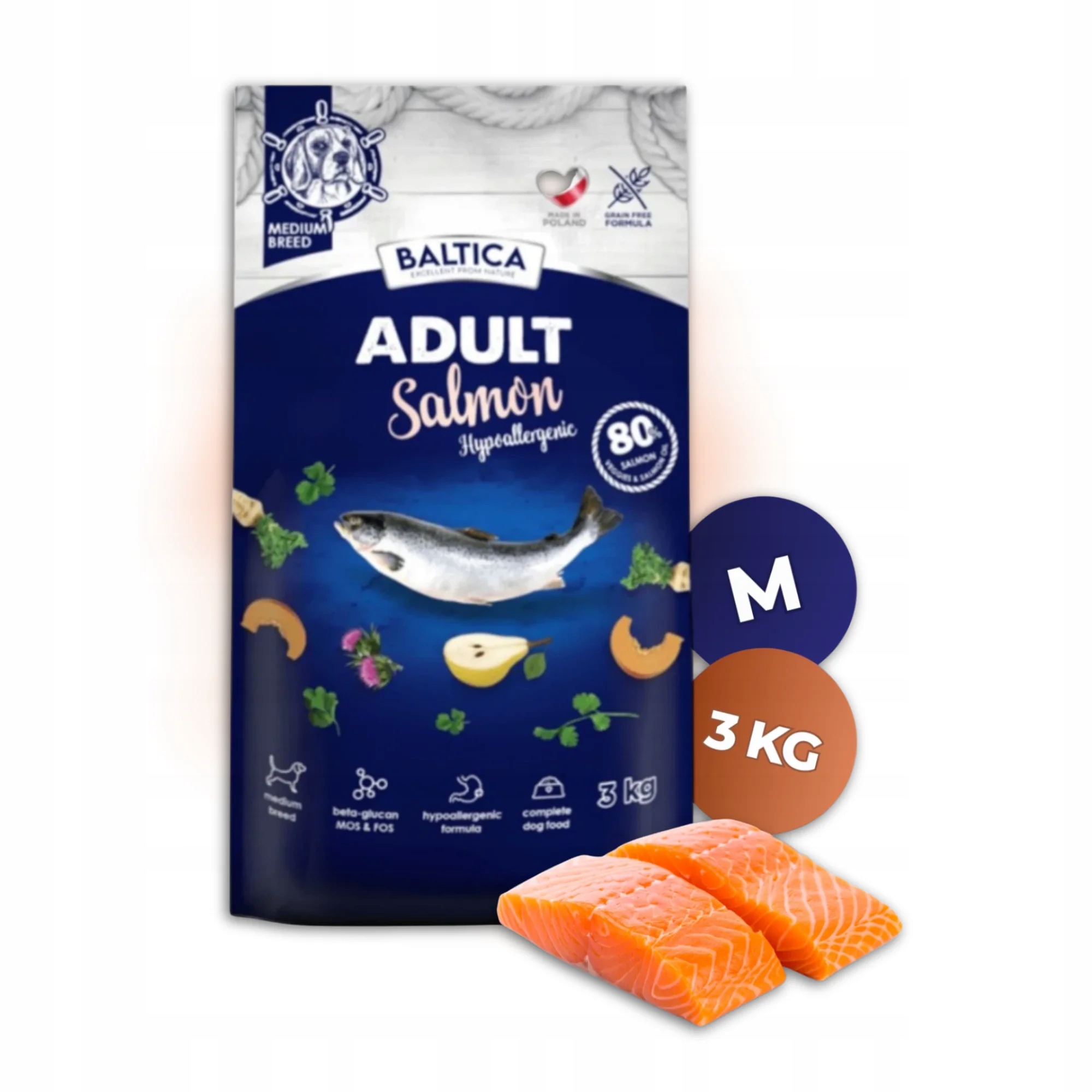 Baltica Excellent Salmon Karma sucha dla psa średnich ras 3kg Hipo