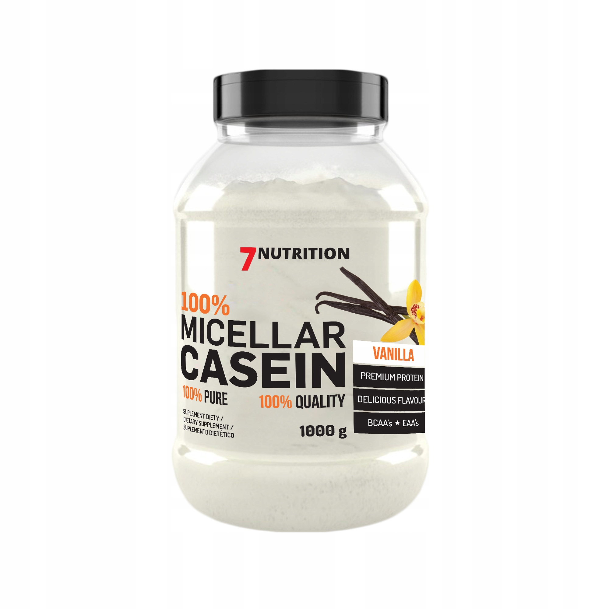 7NUTRITION 100% Micelární Kasein 1 Kg Kasein, Bílkoviny