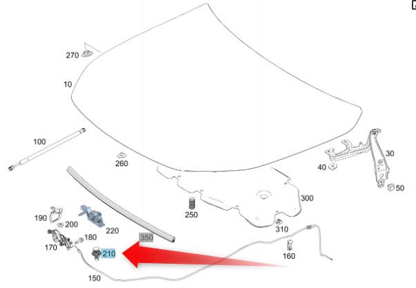 ODBÓJ MASKI SPRĘŻYNA MERCEDES A B CLA GLA GLB