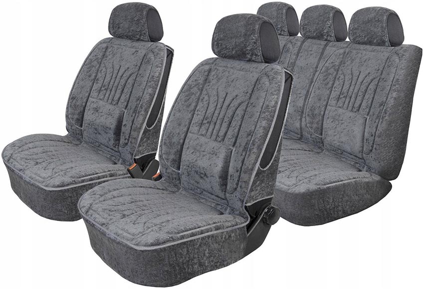POKROWCE NA FOTELE SIEDZENIA SAMOCHODOWE GRUBE MOCNE WELUROWE PROFILOWANE