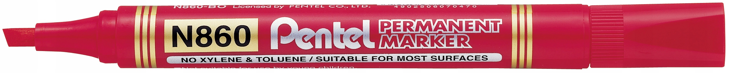 

Marker permanentny Pentel N860 czerwony ścięty