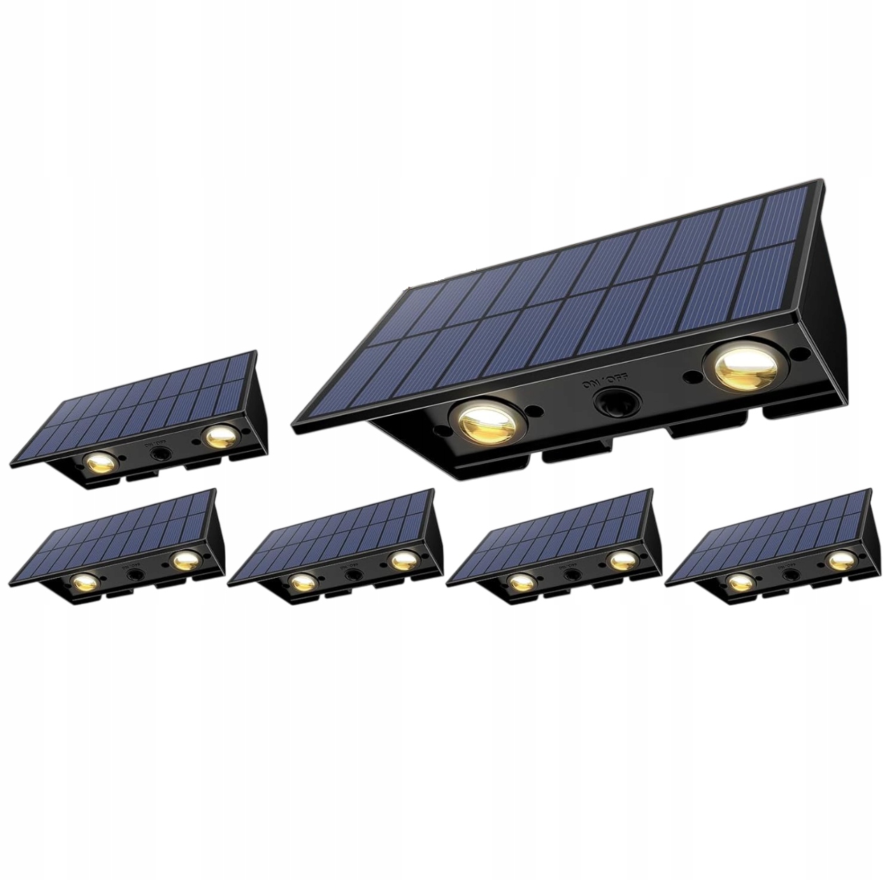 Solární Nástěnné Fasádní Lampy Sada 6 Ks, Voděodolné, 2 Režimy