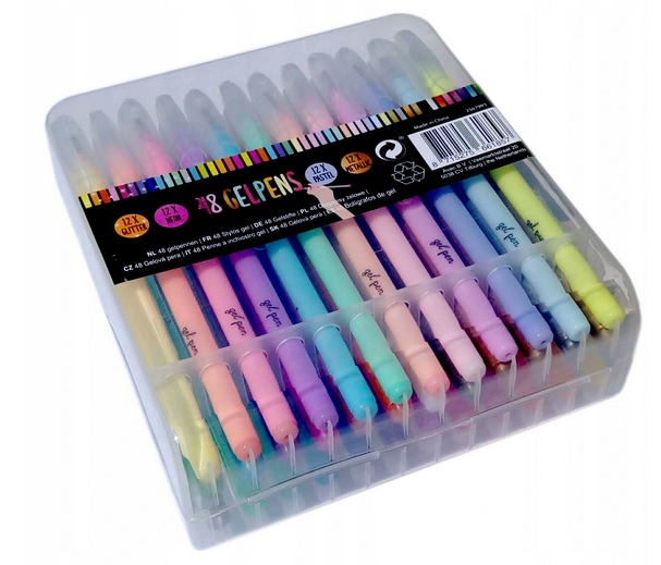 Wielokolorowe długopisy żelowe - 48 kolorów Marka Avec B.V.