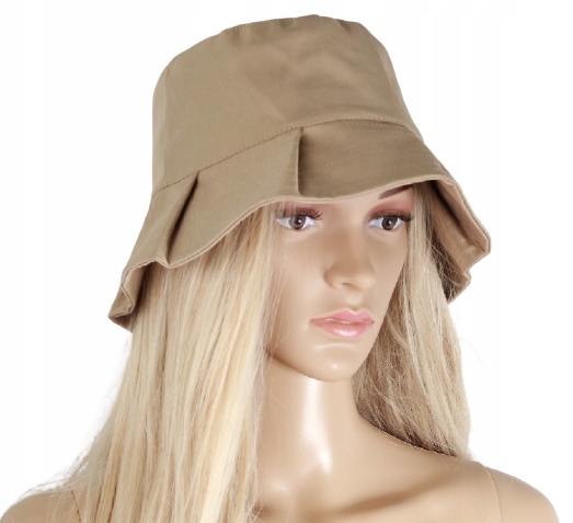 KAPELUSZ RYBACKI BUCKET HAT BEŻOWY CZAPKA FALBANKA Marka inna