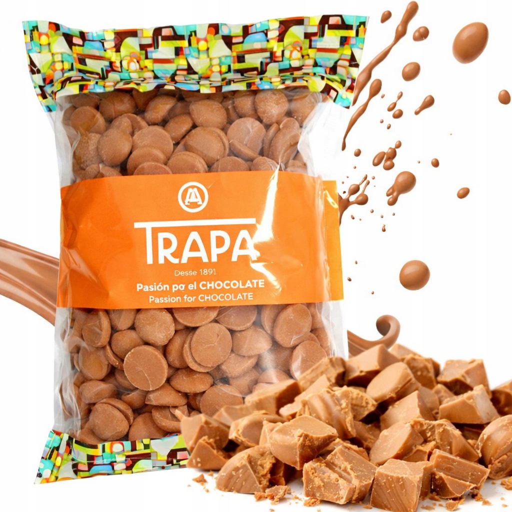 Čokoláda přírodní mléčná Trapa Bez Cukru A Palmového Oleje Španělsko 1 kg