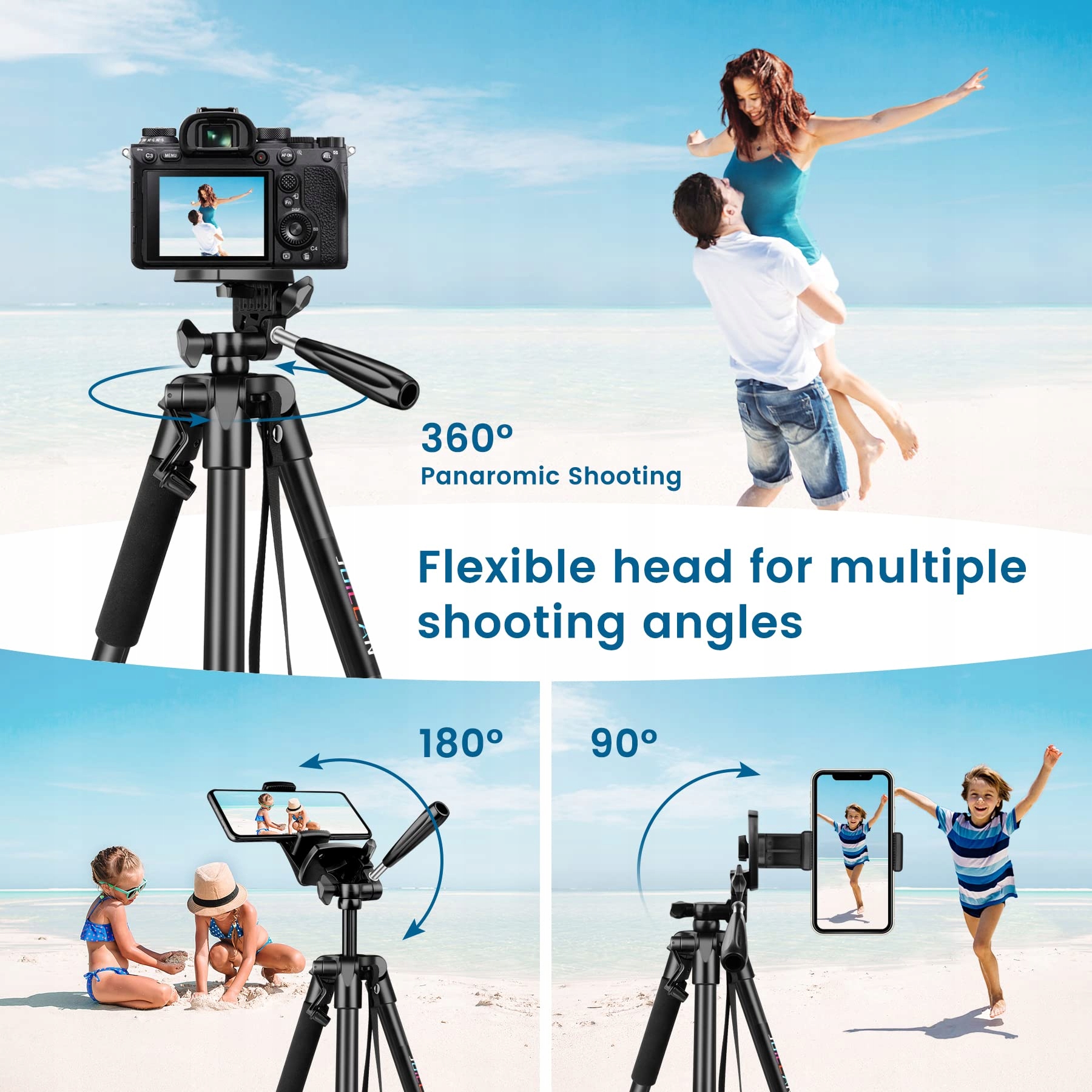 JOILCAN Statyw 137cm Do Selfie Z Pilotem Do Telefonów iOS Android — miniatura 4