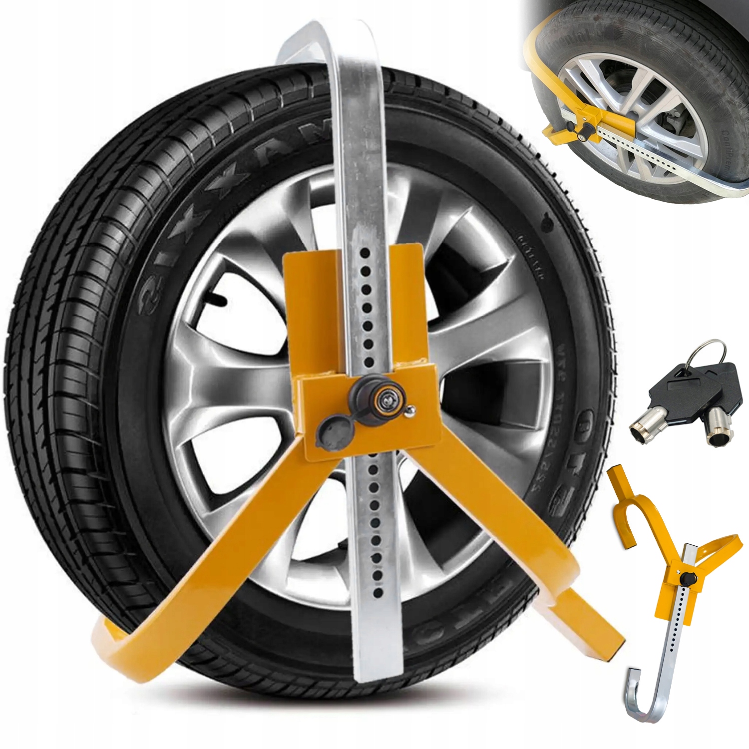 Zámek Kola Automobilu Kovový Proti Krádeži 13-15 Palců S Klíči