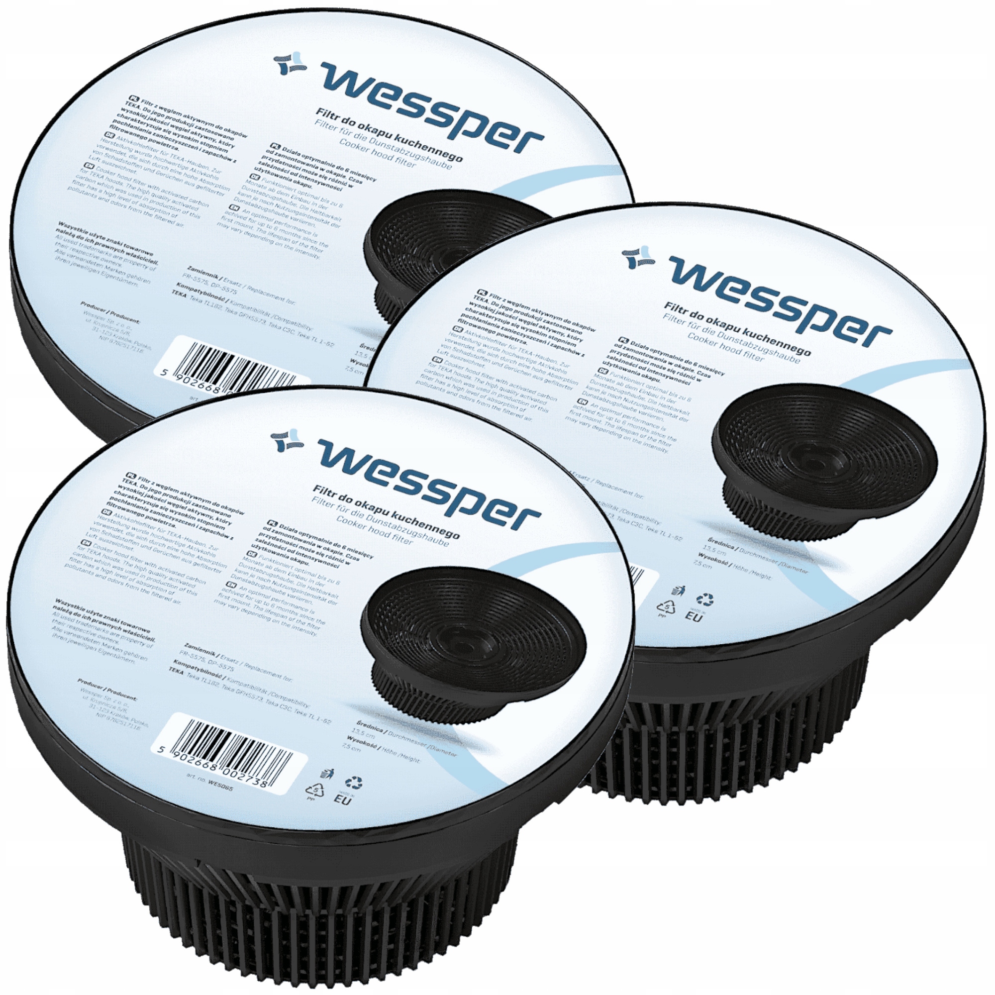 3x Filtr węglowy do okapu Teka TL1-62 GFH5573 C3C