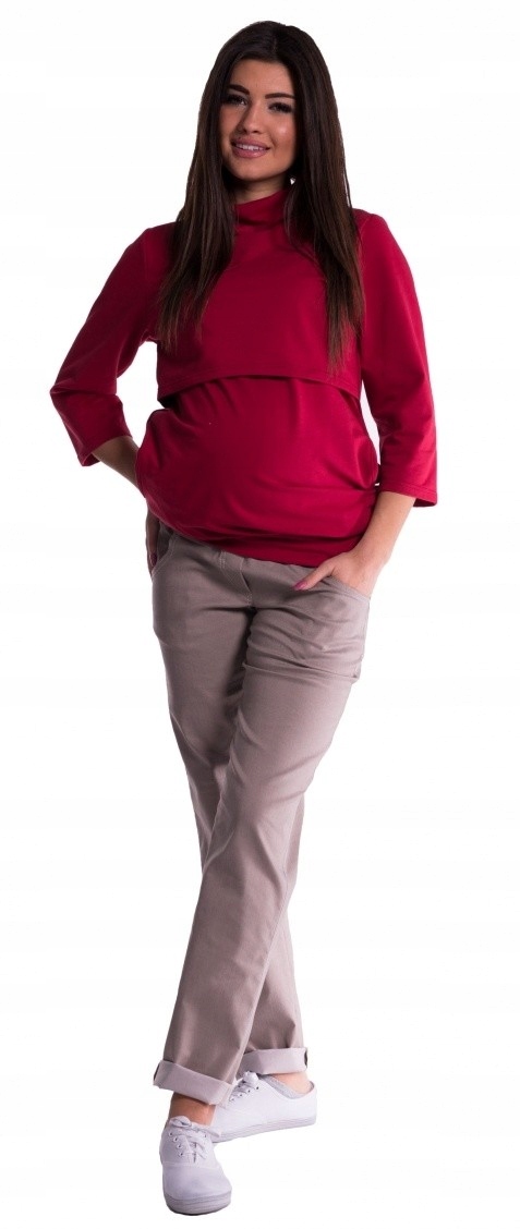 Těhotenské kalhoty letní bez břišního pásu béžové, vel. L