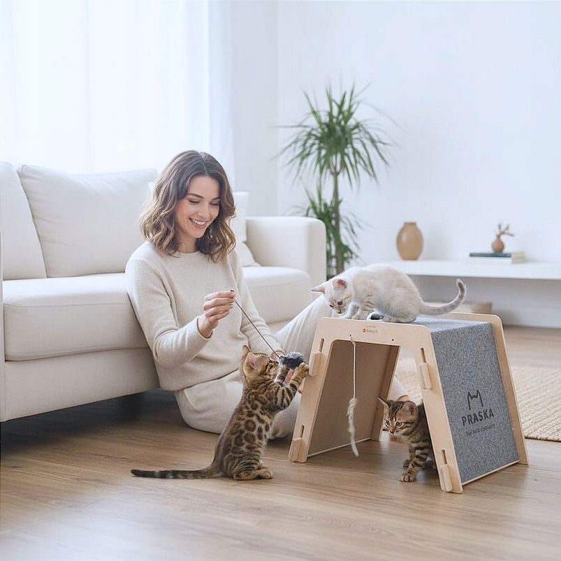 Škrabadlo pro kočky hračka Babysitter 45x31x25 odolné Premium Pl Výroba