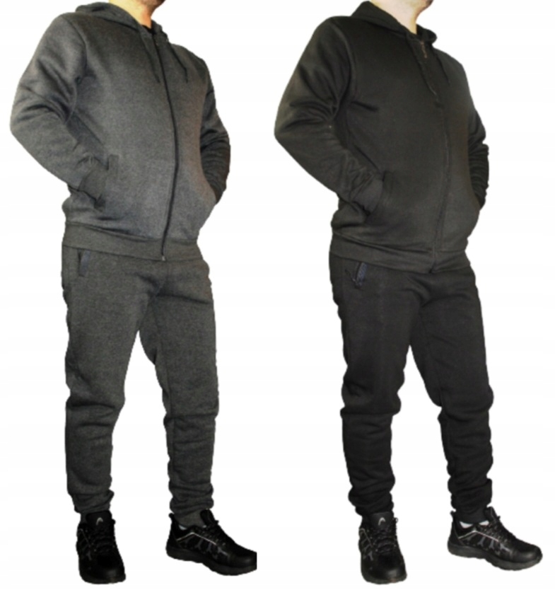 OCIEPLANY DRES MĘSKI LEKKI KOMPLET SPODNIE PLUS BLUZA Z KAPTUREM 6XL