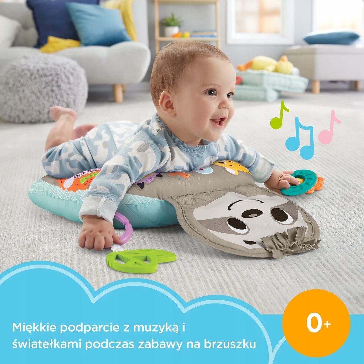 FISHER-PRICE MUZYCZNY LENIWIEC PODUSZKA Z WIBRACJĄ Wiek dziecka 0 +